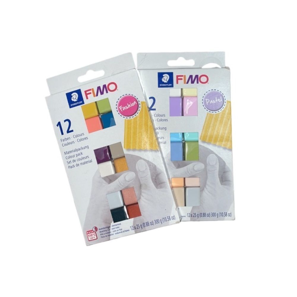 2 Packs of FIMO Modelling Soft Clay - Pastels & Fashion Palettes